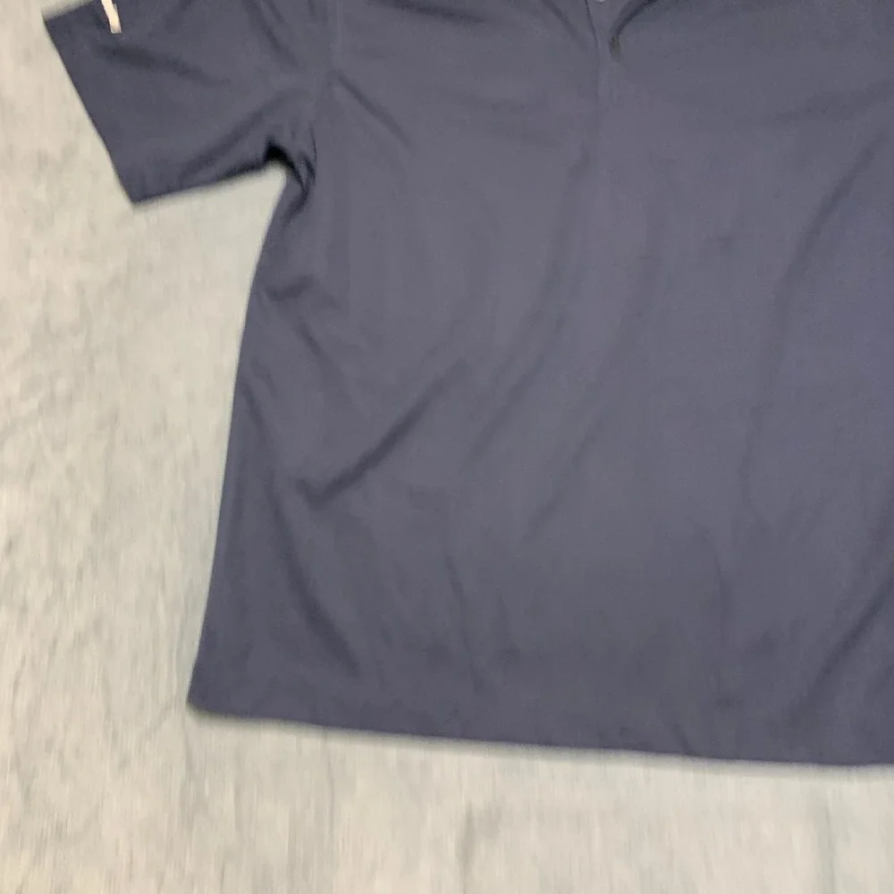 Nike Dri-Fit Polo Shirt Mens Medium Navy Blue Logo Short Sleeve Golf Performance